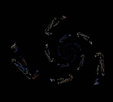 Siyah Renk Üzerine Bir Dijital Fraktal Resmi