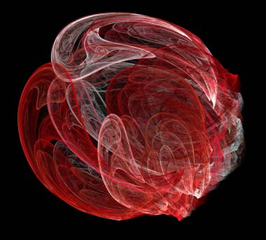 Siyah Renk Üzerine Bir Dijital Fraktal Resmi