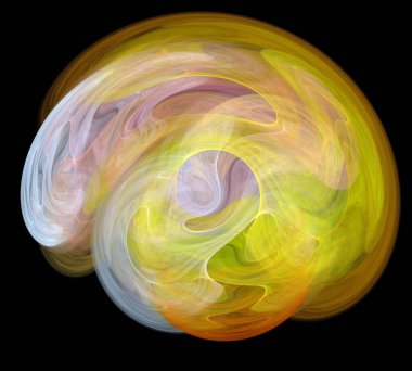 Siyah Renk Üzerine Bir Dijital Fraktal Resmi