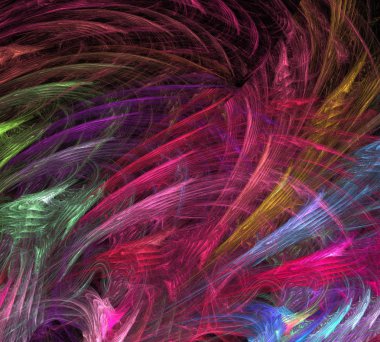 Siyah Renk Üzerine Bir Dijital Fraktal Resmi