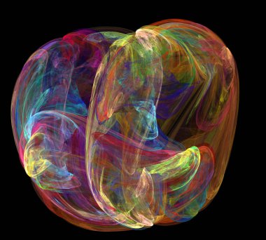 Siyah Renk Üzerine Bir Dijital Fraktal Resmi