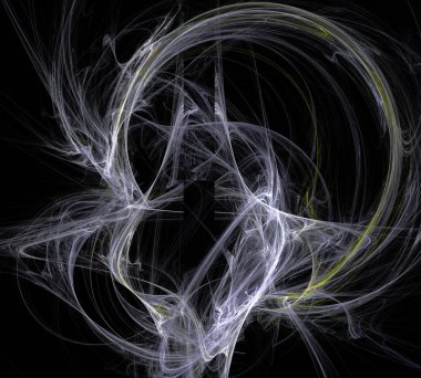 Siyah Renk Üzerine Bir Dijital Fraktal Resmi