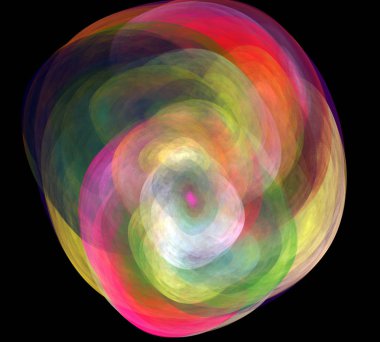 Siyah Renk Üzerine Bir Dijital Fraktal Resmi