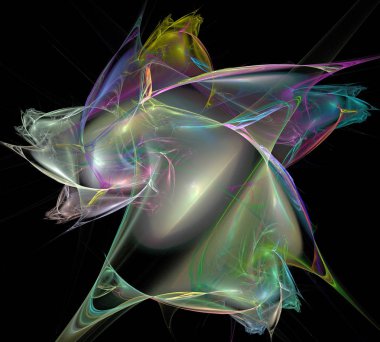 Siyah Renk Üzerine Bir Dijital Fraktal Resmi