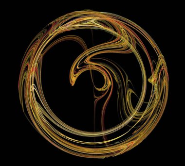 Siyah Renk Üzerine Bir Dijital Fraktal Resmi