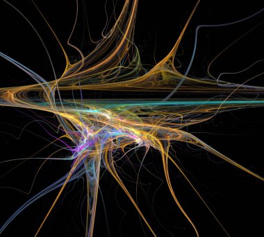 Siyah Renk Üzerine Bir Dijital Fraktal Resmi