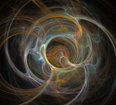 Siyah Renk Üzerine Bir Dijital Fraktal Resmi