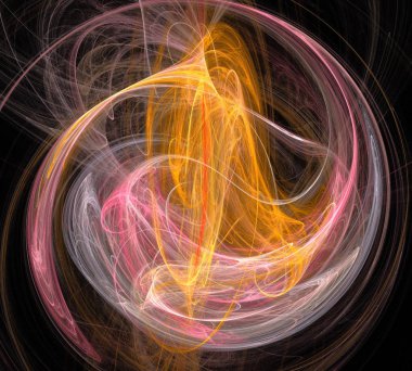 Siyah Renk Üzerine Bir Dijital Fraktal Resmi