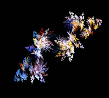 Siyah Renk Üzerine Bir Dijital Fraktal Resmi