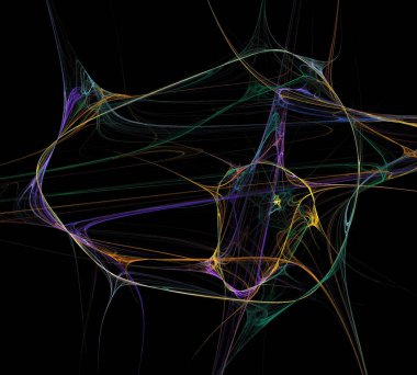 Siyah Renk Üzerine Bir Dijital Fraktal Resmi