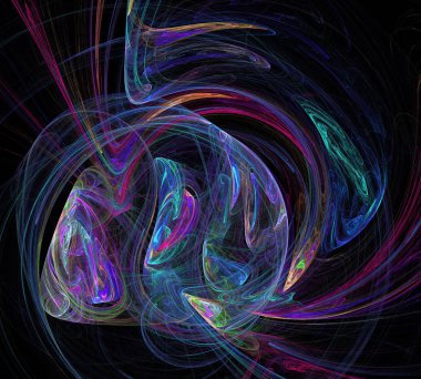 Siyah Renk Üzerine Bir Dijital Fraktal Resmi