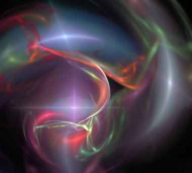 Siyah Renk Üzerine Bir Dijital Fraktal Resmi