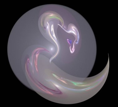 Siyah Renk Üzerine Bir Dijital Fraktal Resmi