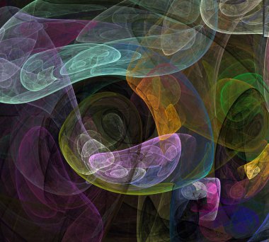 Siyah Renk Üzerine Bir Dijital Fraktal Resmi