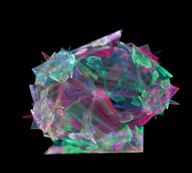 Siyah Renk Üzerine Bir Dijital Fraktal Resmi