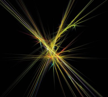 Siyah Renk Üzerine Bir Dijital Fraktal Resmi