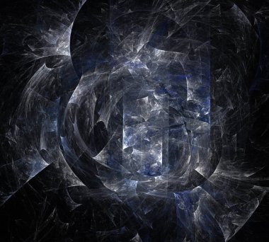 Siyah Renk Üzerine Bir Dijital Fraktal Resmi