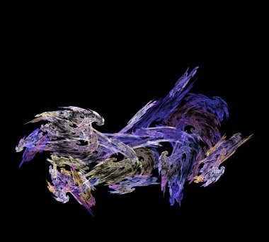 Siyah Renk Üzerine Bir Dijital Fraktal Resmi