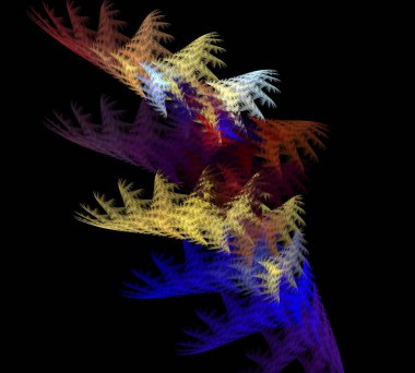 Siyah Renk Üzerine Bir Dijital Fraktal Resmi