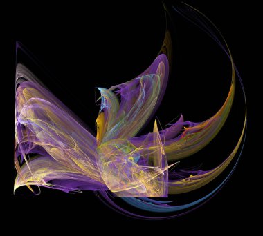 Siyah Renk Üzerine Bir Dijital Fraktal Resmi