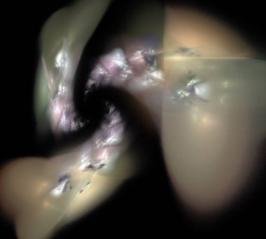 Siyah Renk Üzerine Bir Dijital Fraktal Resmi