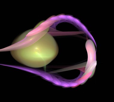 Siyah Renk Üzerine Bir Dijital Fraktal Resmi