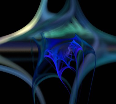 Siyah Renk Üzerine Bir Dijital Fraktal Resmi