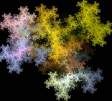 Siyah Renk Üzerine Bir Dijital Fraktal Resmi