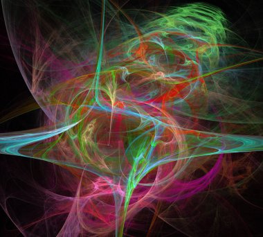 Siyah Renk Üzerine Bir Dijital Fraktal Resmi