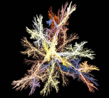 Siyah Renk Üzerine Bir Dijital Fraktal Resmi