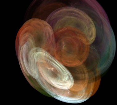 Siyah Renk Üzerine Bir Dijital Fraktal Resmi