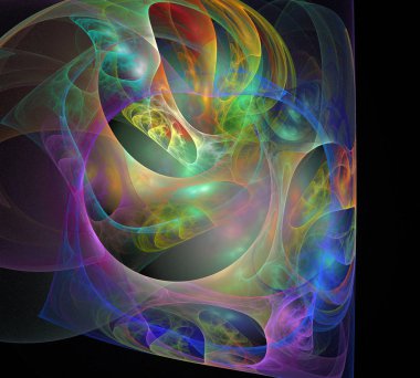 Siyah Renk Üzerine Bir Dijital Fraktal Resmi