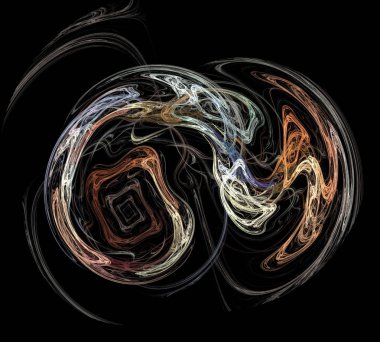 Siyah Renk Üzerine Bir Dijital Fraktal Resmi