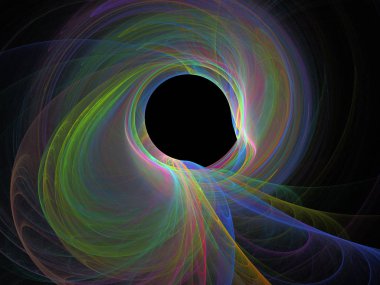 Siyah Renk Üzerine Bir Dijital Fraktal Resmi