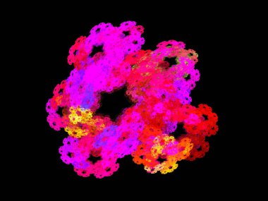 Siyah Renk Üzerine Bir Dijital Fraktal Resmi