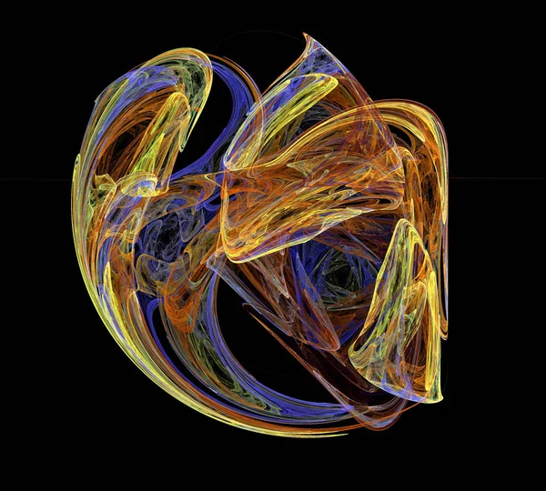 Siyah Renk Üzerine Bir Dijital Fraktal Resmi