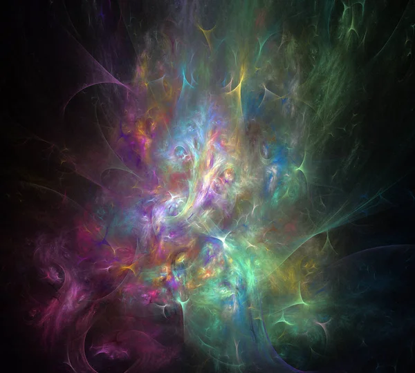 Siyah Renk Üzerine Bir Dijital Fraktal Resmi