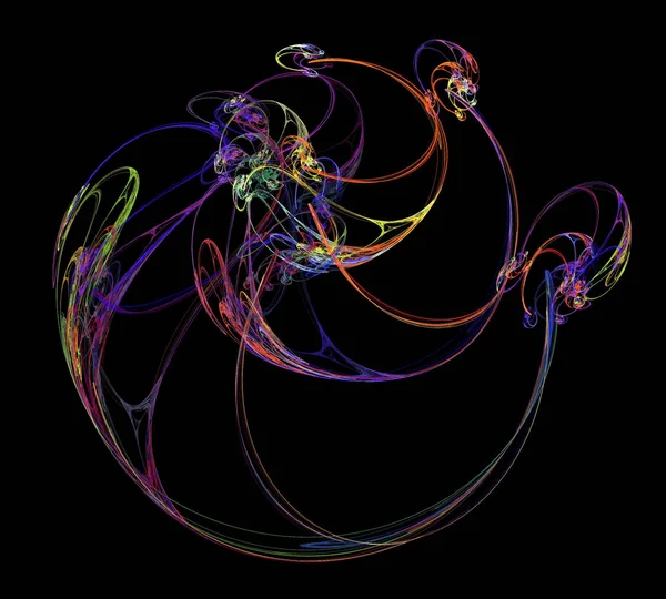 Siyah Renk Üzerine Bir Dijital Fraktal Resmi