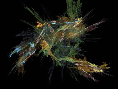 Siyah Renk Üzerine Bir Dijital Fraktal Resmi