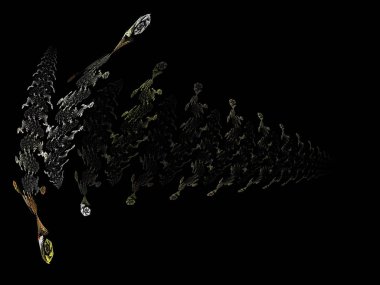 Siyah Renk Üzerine Bir Dijital Fraktal Resmi