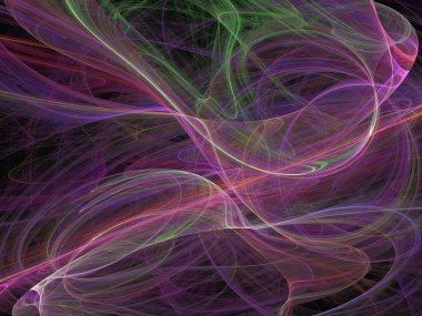 Siyah Renk Üzerine Bir Dijital Fraktal Resmi