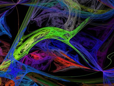 Siyah Renk Üzerine Bir Dijital Fraktal Resmi