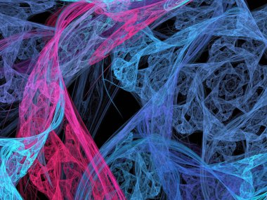 Siyah Renk Üzerine Bir Dijital Fraktal Resmi