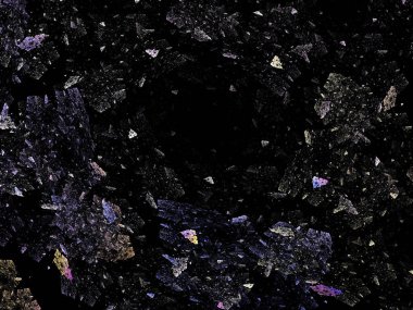 Siyah Renk Üzerine Bir Dijital Fraktal Resmi