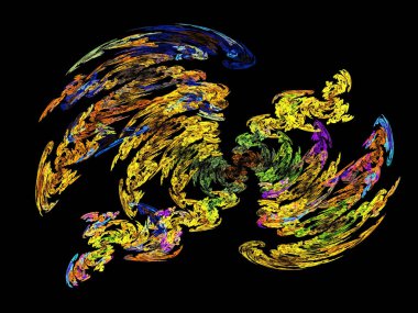 Siyah Renk Üzerine Bir Dijital Fraktal Resmi