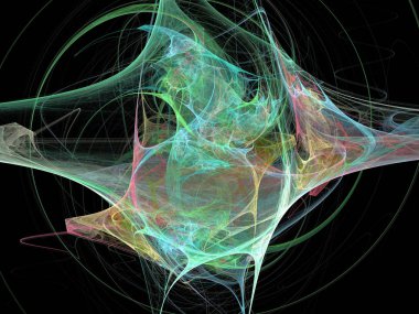 Siyah Renk Üzerine Bir Dijital Fraktal Resmi