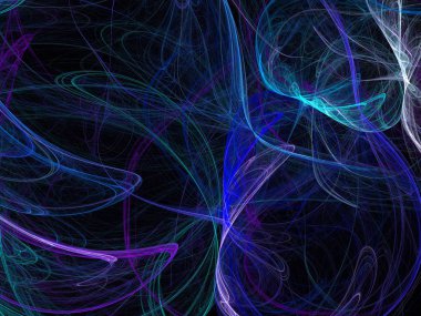 Siyah Renk Üzerine Bir Dijital Fraktal Resmi