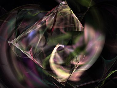 Siyah Renk Üzerine Bir Dijital Fraktal Resmi