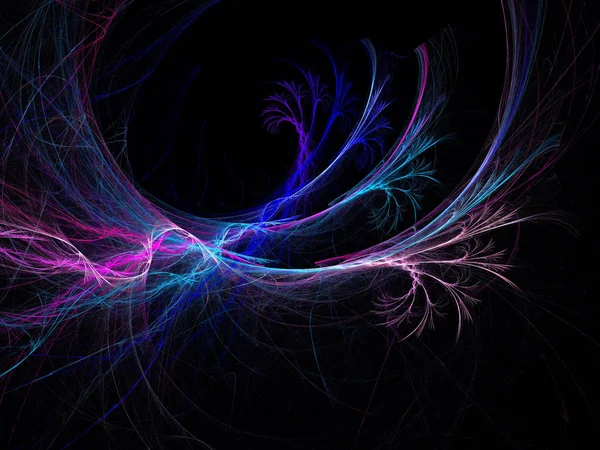 Siyah Renk Üzerine Bir Dijital Fraktal Resmi