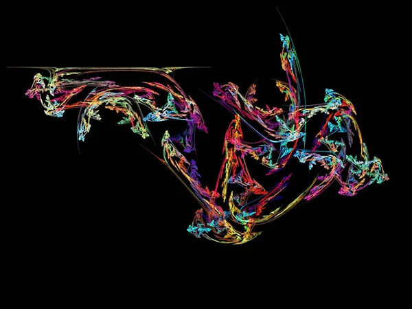 Siyah Renk Üzerine Bir Dijital Fraktal Resmi